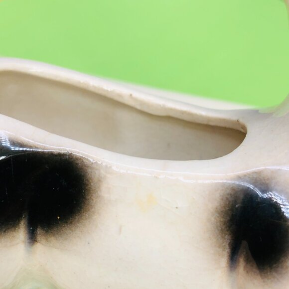 Vintage 60s Ceramic COW Planter - Mid Century Kitsch Toothpick or Match Holder - Picture 12 of 13